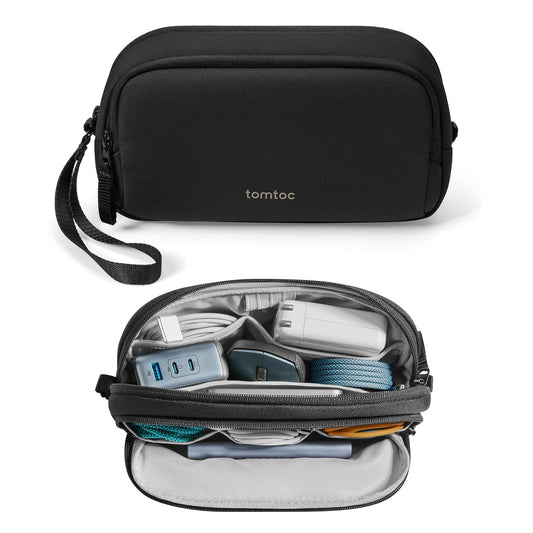tomtoc Electronic Organizer Travel Case, Dual Compartment Tech Organization