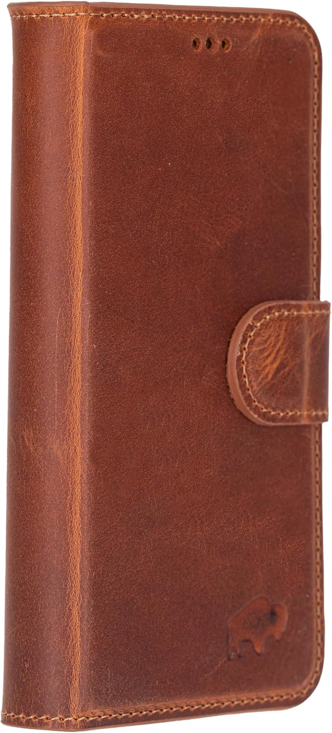 BLACKBROOK Leather Wallet Case for iPhone 17e/16e, Carter Premium Leather Magnetic 2-in-1 Wallet Set, Ready for MagSafe, RFID Protection, 4 Card Slots & ID Pocket