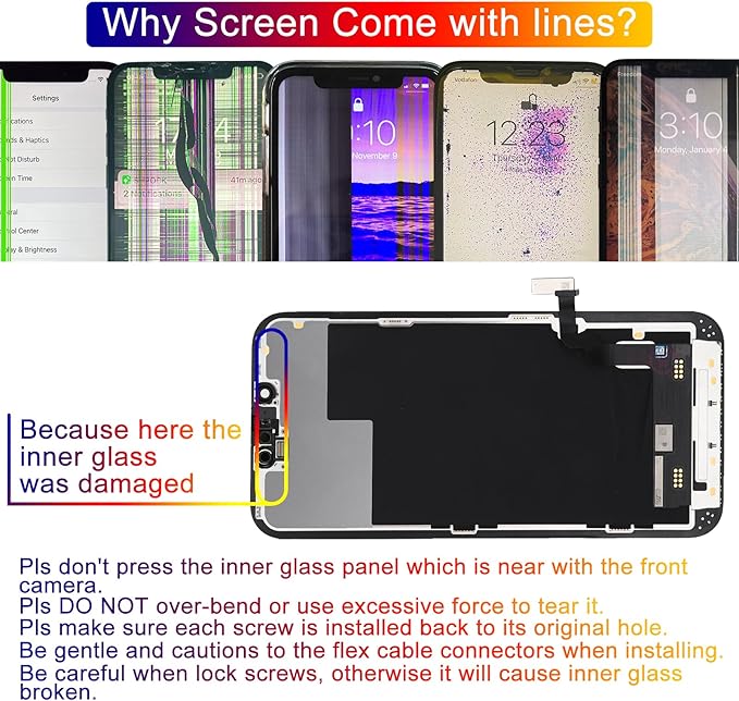 for iPhone 13 Screen Replacement 6.1', 3D Touch Display Full Repair kit, Digitizer Assembly with Tools Set, Tempered Glass, Instruction
