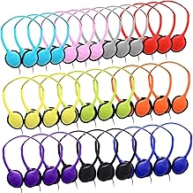 Yunsailing 30 Pack Over Ear Wired Headphones Bulk for School Classroom Student, Adjustable Headband with 3.5mm Jack, Lightweight Design Earphones for Classroom Learning and Testing (Multicolor) - Image 1