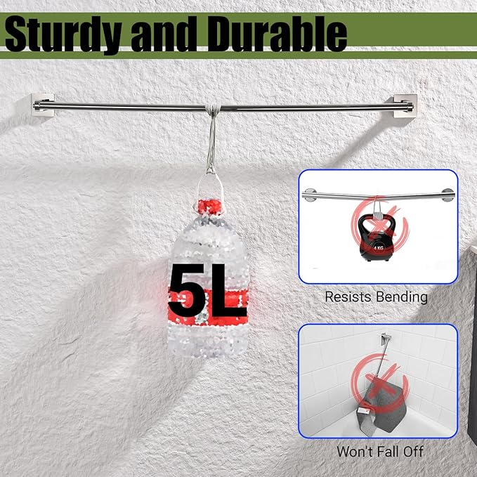 Miyili 30-Inch Towel Bar, Classic Polished SUS 304 Stainless Steel Wall Mounted Bathroom Towel Holder, Total Length 32-Inch