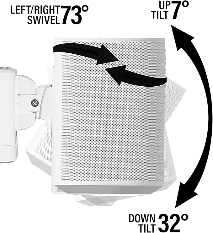Sanus Speaker Wall Mount for Sonos Era 100™ - Swivel & Tilt Speaker Mount with Easy 15-Minute Install – Single, White