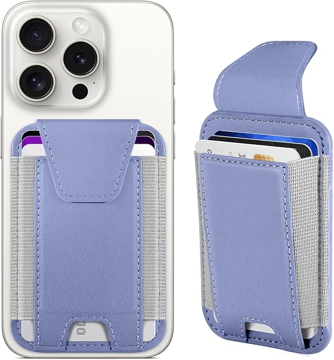 Miroddi for MagSafe Wallet with Privacy Flap, Strongest Magnetic Card Holder for iPhone 17, iPhone 16/15/14/13/12 Series, Detachable Magnetic Phone Wallet, RFID Blocking, Fit 7 Cards, Wisteria Purple