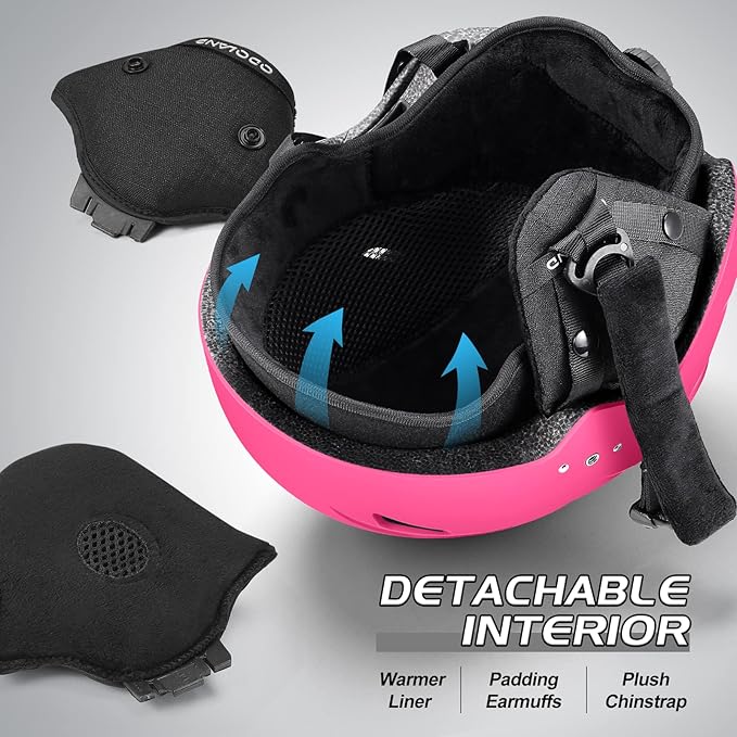 Odoland Ski Helmet with 2-in-1 Visor Goggles, Light Weight Snowboard Helmet for Men Women, Snow Sport Helmets for Skiing, Skating, Snowboarding