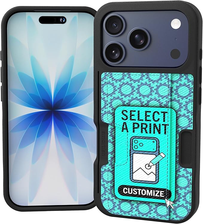 Smartish® iPhone 17 Pro Wallet Case - Wallet Slayer Vol. 2 [Slim + Protective] Credit Card Holder w/Kickstand - Drop Tested Hidden Card Slot Cover for Apple iPhone 17 Pro - Custom Print