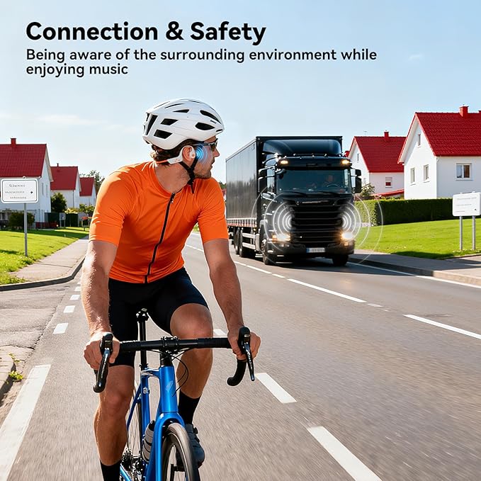 Fanisic 2026 Bone Conduction Headphones, Bluetooth 6.0 Open Ear Headphones with Mic, Type-C Quick Charge. Long Battery Life, IPX5 Sweatproof, Lightweight Comfortable for Office, Sports, and Driving