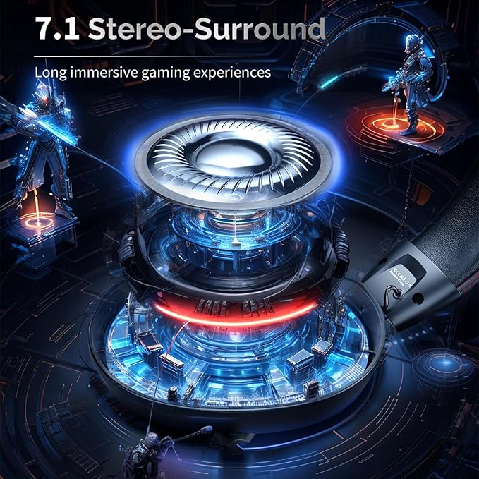Wireless Gaming Headset for PC, Ps5, Ps4,Phone,Switch,Tablet- 2.4GHz Wireless Headphones with <25ms Ultra-Low Latency & 40Hrs Playtime for Immersive Game Competition Choice