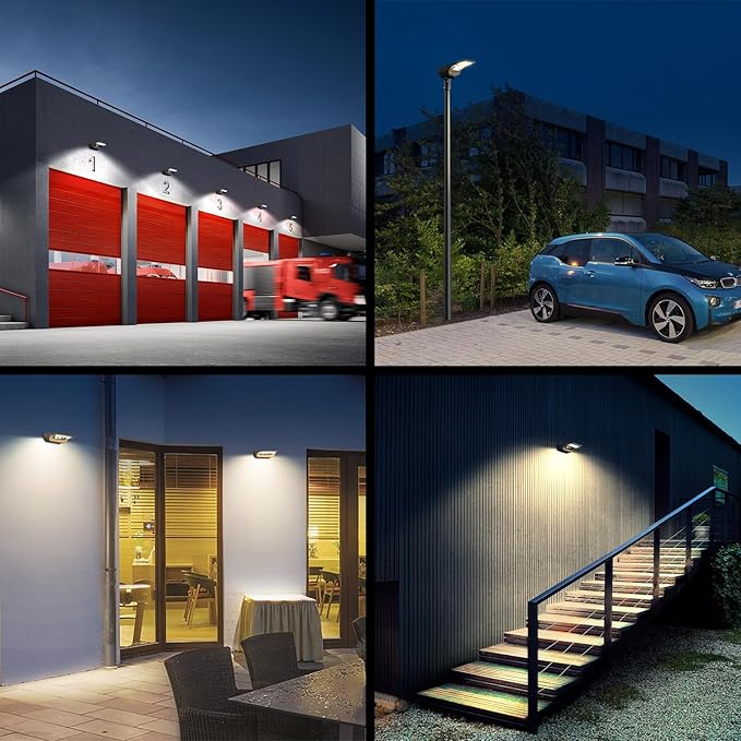 Solar Street Lights Outdoor, 3000LM Solar Parking Lot Lights Dusk to Dawn with Rain Sensor IP65, 3000K 5700K Solars Flood Light with Motion Sensor for Road, Garage, Driveway(No Pole)