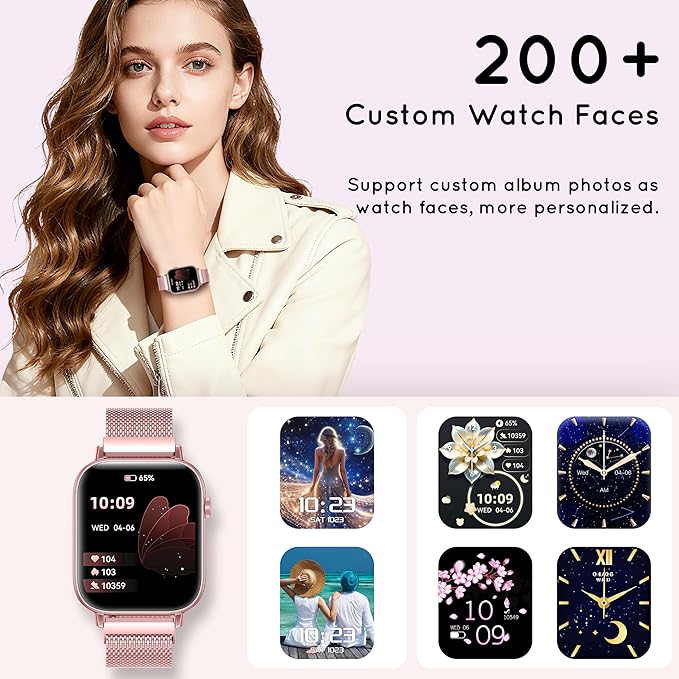 Smart Watch for Women (Answer/Make Calls) 1.83" HD 3 Bands Smartwatch Compatible Android iPhone Phones with Fitness Step Tracker/Heart Rate/Sleep Monitor, 120+ Sports Modes IP68 Waterproof