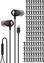 Ember 100 Pack USB C Headphones Wired Earbuds for iPhone 17 16 15 Pro Max, Bulk Type C Earbuds with Microphone for School Classroom Library, Wired USBC Headphones for iPad, Samsung Galaxy, Black - Image 1