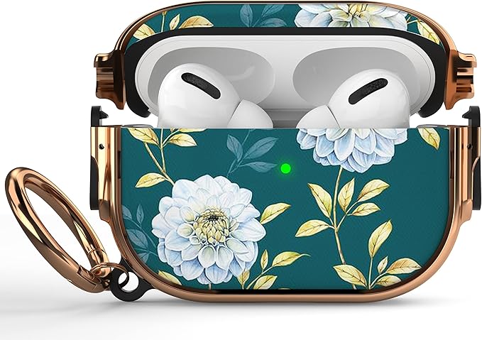 Maxjoy for AirPods Pro 2nd/1st Generation Case with Lock, Cute AirPods Pro 2 Case Lock Protective Hard AirPod Pro Cover for Women Girly with Keychain for Airpod Pro (2023/2022/2019), Floral