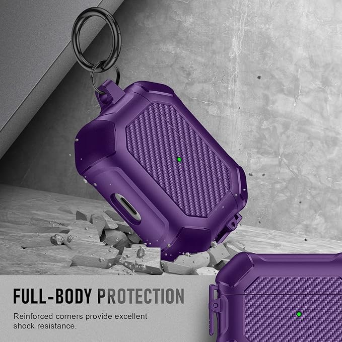 Maxjoy for AirPods Pro 3 Case (2025), Hard Shell Protective Cover Compatible with Airpods Pro 3rd Generation Cover Case with Keychain Cleaner Kit for Men Women, Purple