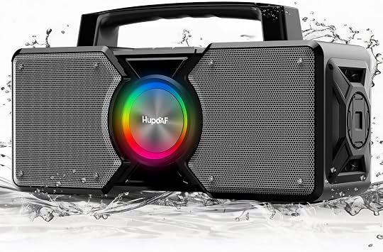 Hupoaf Speakers Bluetooth Wireless,160W Max Loud Bass Outdoor Speaker, IPX7 Waterproof, Boombox Sound, All Day Battery, Wireless TWS Pairing Speakers Portable for Party, Outsides, Beach,Garage
