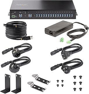 StarTech 16-Port Industrial USB Hub 5Gbps, Metal hub (S5G16AINDS-USB-A-HUB)