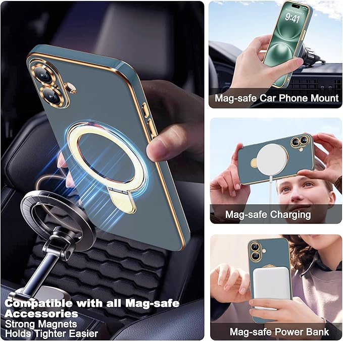 Compatible with iPhone 16 Case and Tempered Glass Screen Protector