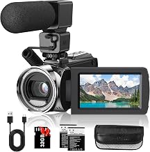 Video Camera Camcorder FHD 1080P 36MP Vlogging Camera for Youtube Video Recorder 3.0" 270 Degree Rotation Screen Video Cameras for Filming with Microphone,32GB SD Card and 2 Batteries