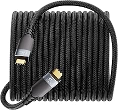 33ft Long USBC Cable,5Gbps Data Transfer,60W Fast Charging,4K@60Hz Video Output,Black Nylon Braided USB C Cable with Gold-Plated Connectors,Compatible with Laptop,Monitor, Docking Station, - Image 1