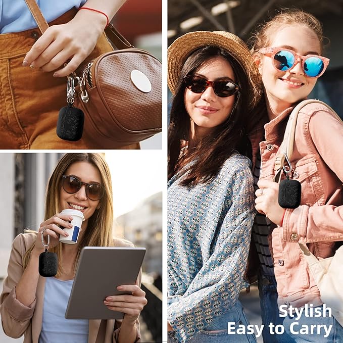 Lerobo Flower Engraved Case Compatible with Apple AirPods Pro 2 Case Cover Full Protective Cover for AirPods Pro Case 2nd 1st Generation 2022/2023 USB C Cute Soft Silicone Skin Front LED Visible Black