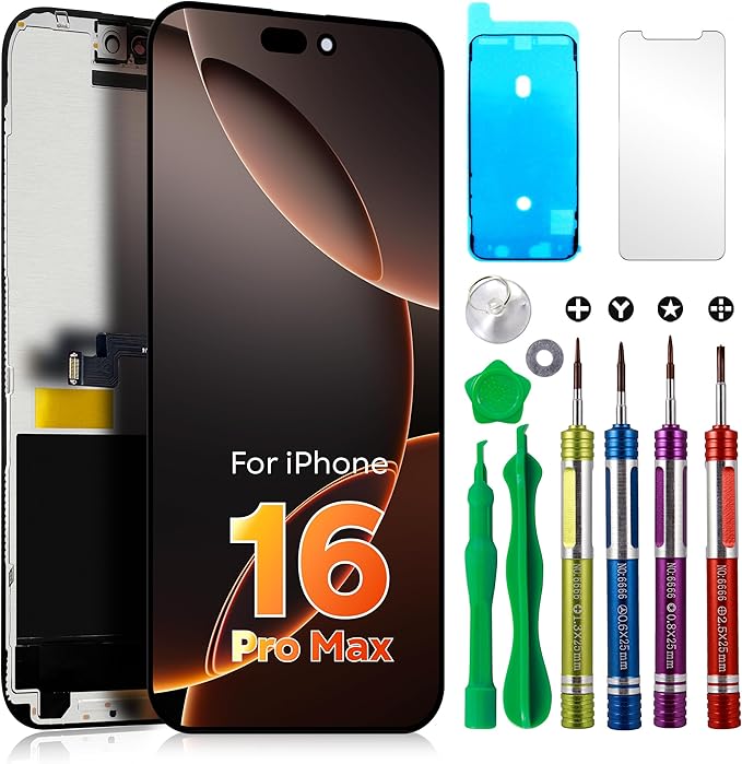 LCD Screen Replacement for iPhone 16 Pro Max 6.9 inch (Model A3084, A3295, A3297, A3296) 3D Touch Screen Display digitizer Assembly