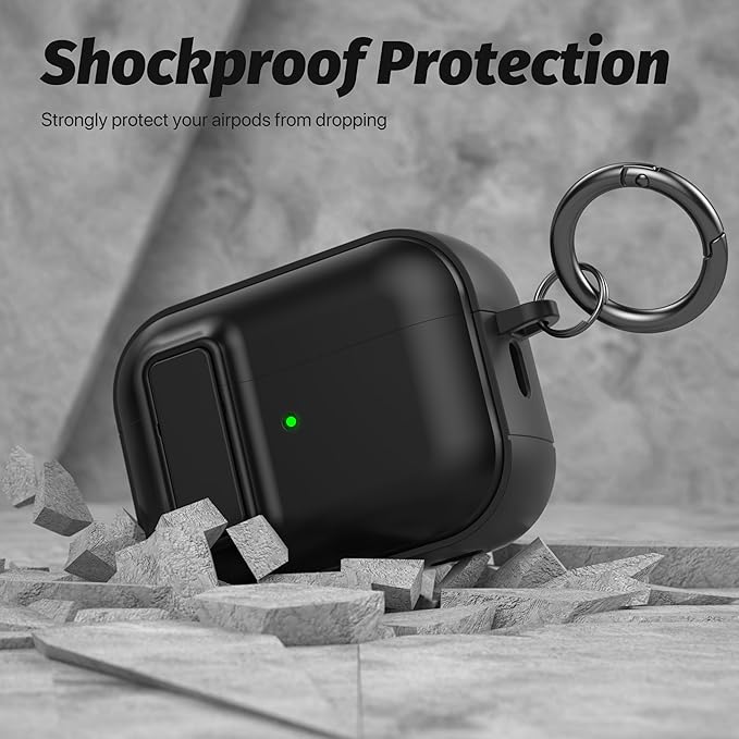 Valkit Compatible Airpods Pro 2nd/1st Generation Case with Cleaner Kit, Secure Lock Airpods Pro 2 Case Cover Magnetic Ready, Shockproof Protective Case for Airpods Pro 2nd/1st Gen, Black Magnetic