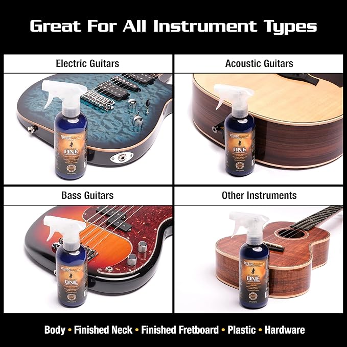 MusicNomad MN150 Guitar ONE All-in-1 Cleaner, Polish, and Wax, 12 oz.