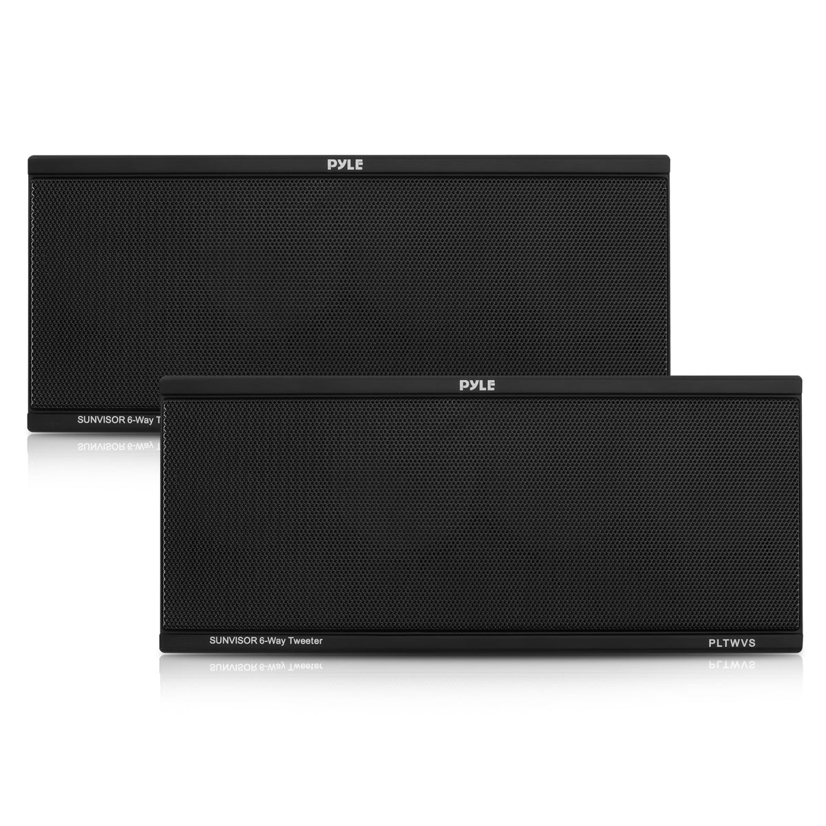 Pyle 6 Way Car Stereo Speaker-Dual 200 Watt High Powered Loud Sound Speakers System with 60mm Piezo Midrange,40mm Audio Tweeter,4 Ohm,2.5 kHz-20 kHz-Wire,Sun Visor Mount Strap-Pyle PLTWVS(Pair),Black