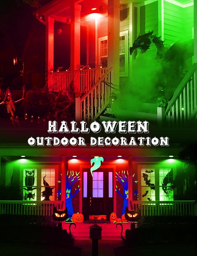 JandCase Red and Green Christmas Light Bulbs Outdoor, LED PAR30 Flood Lights 12W(100W Equivalent), E26 Colored Light Bulbs for Porch Lighting, Party Decor, Courtyard, Not-Dimmable, 2 Pack
