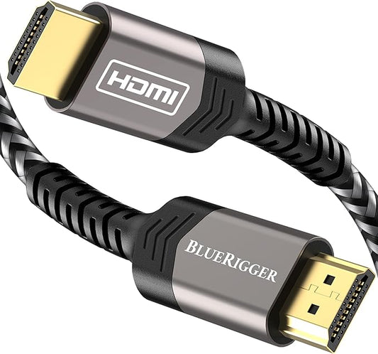 BlueRigger HDMI Cable 8K (3FT, 8K 60Hz HDR, High Speed 48Gbps, HDMI Braided Cord, eArc, HDCP 2.3) - Compatible with PS5, Xbox, Roku, Apple TV, HDTV, Blu-ray, PC
