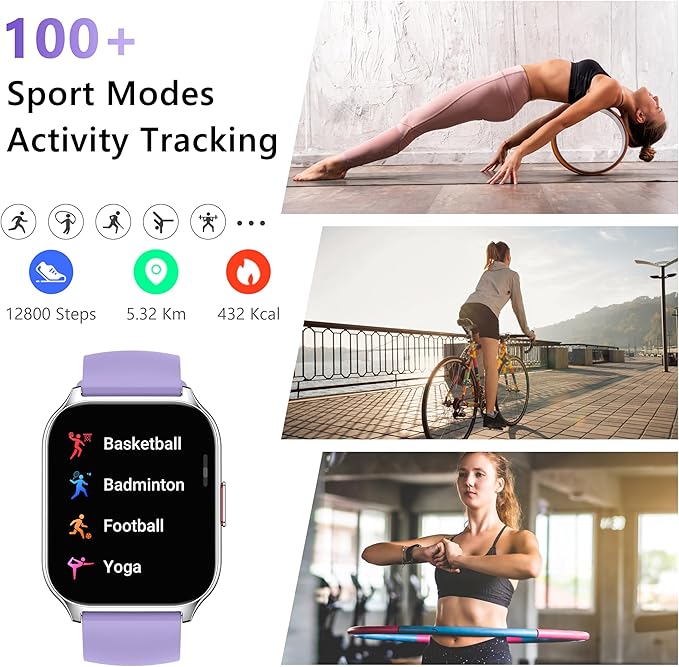 Smart Watch 45mm for Women Men(Dial/Answer Calls), 2.0" Fitness Tracker Watch with Heart Rate/Blood Pressure/Blood Oxygen Monitor for Android iOS
