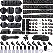 Cord Management Organizer Kit 4 Cable Sleeve split 192PCS Cable Management - Image 1