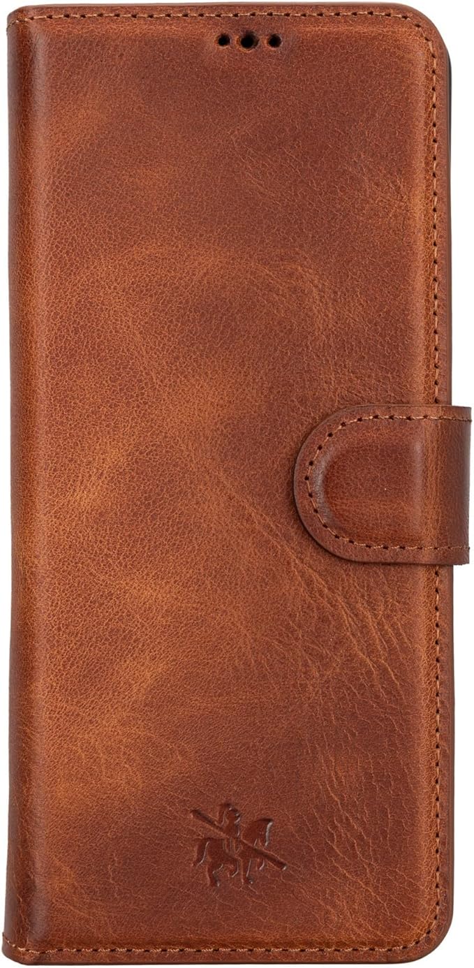 Venito Trieste for Galaxy Z Fold 5 Case Handmade, Ultimate Protection with Full Grain Leather, Premium Phone Wallet Case for Galaxy Z Fold 5, Antique Brown