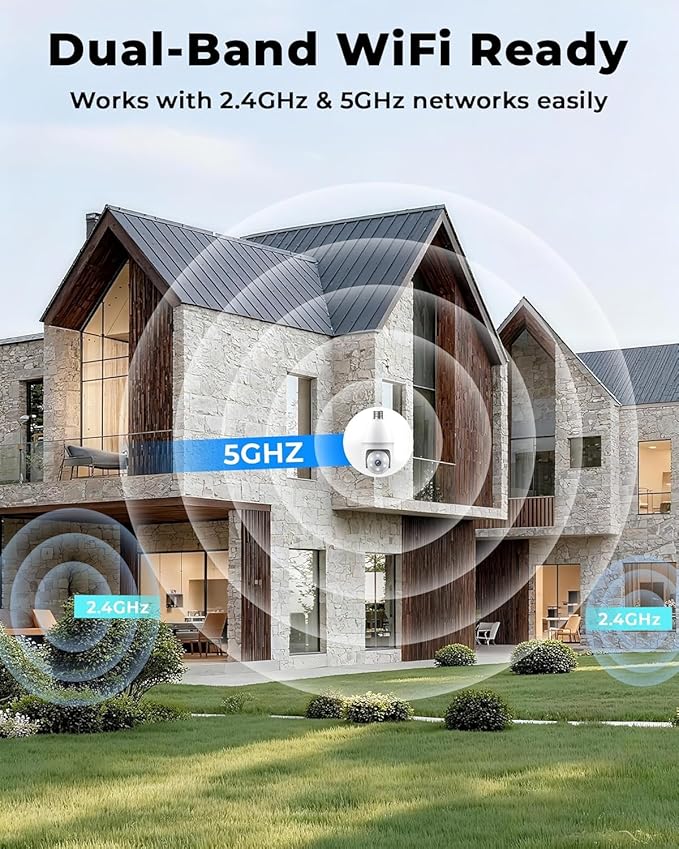 2K Light Bulb Camera Ourdoor, 5G/2.4G Wireless Outdoor Camera, Light Bulb Security Camera with AI Human Detection, Color Night Vision, Motion Alerts, 2-Way Audio, Compatible with Alexa