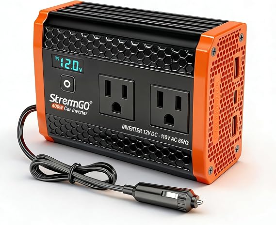 400W Power Inverters for Vehicle Dual AC Car Plug Adapter Outlet