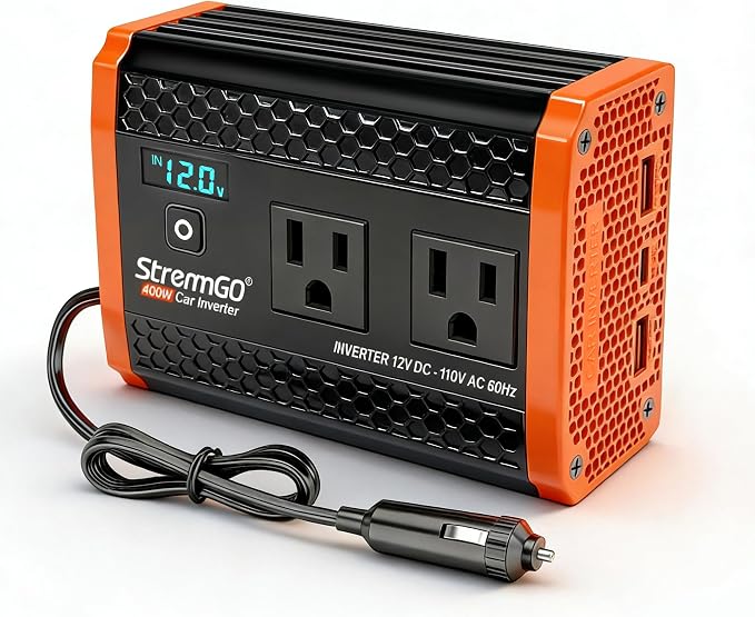 400W Power Inverters for Vehicle Dual AC Car Plug Adapter Outlet