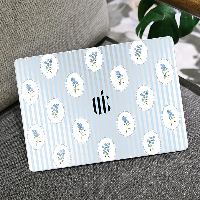 MEEgoodo for MacBook Air 13.3 inch Case 2021 2020 2019 2018 A2337 M1 A2179 A1932, Laptop Shell for MacBook Air M1 with Keyboard Webcam Cover & Trackpad Film & Type C Adapter,Coquette Trellis Floral