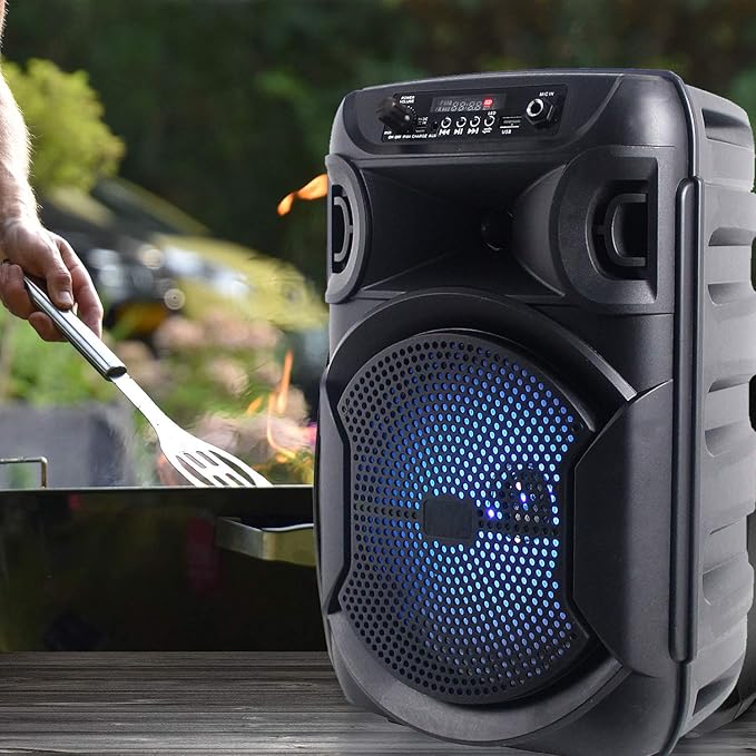 Technical Pro 8 Inch Portable 800 watts Bluetooth Speaker with Woofer & Tweeter, Festival PA LED Speaker with Bluetooth/USB Card, True Wireless Stereo (2 Speakers)