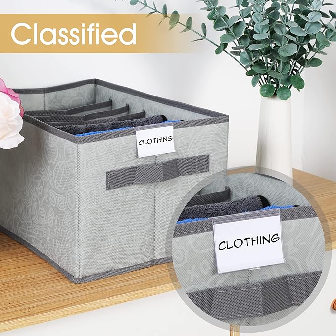 50pcs Labels for Storage Bins Plastic Label Clip, Basket Labels Clip On Wire Shelf Price Label Holder Merchandise Sign Display Holder, 50pcs Label Insert Included (2.76IN*1.57IN)