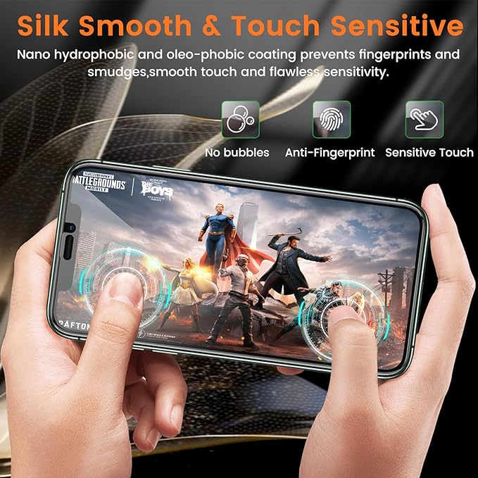 3+3 Pack Privacy Screen Protector for iPhone 11 Pro Max 6.5-Inch with 3 Pack Camera Lens Protector, Anti Spy Tempered Glass Film 9H Hardness Bubble Free Case Friendly