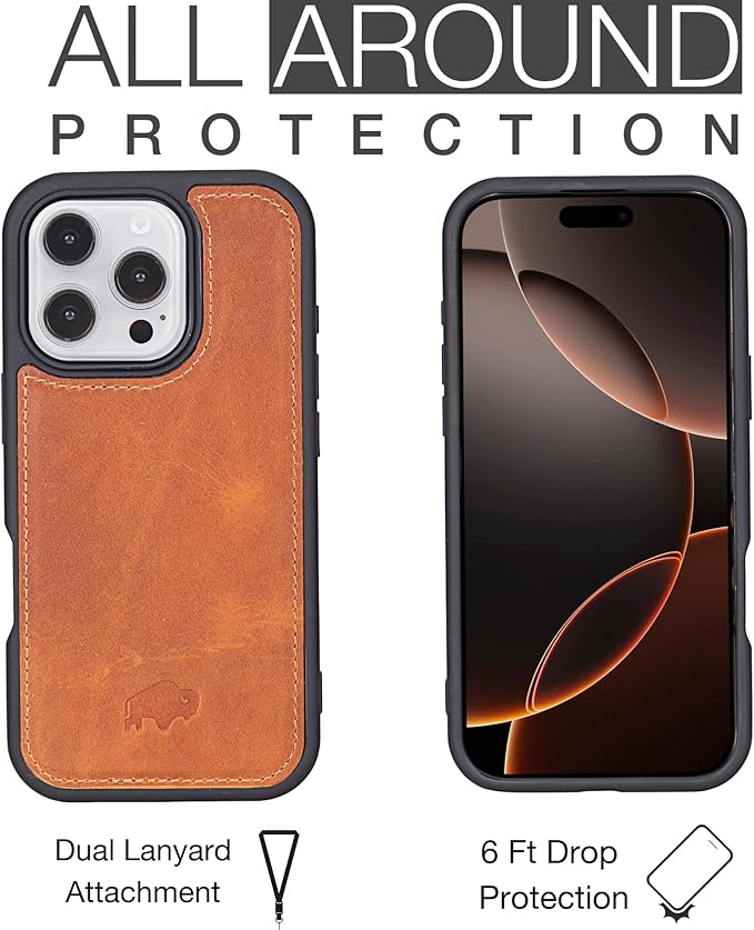 BLACKBROOK Leather Wallet Case for iPhone 16 Pro Max, Carter Premium Leather Magnetic 2-in-1 Wallet Set, Ready for MagSafe, RFID Protection, 4 Card Slots & ID Pocket, Compatible with iPhone 16 Pro Max