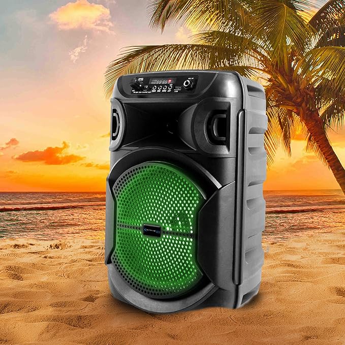 Technical Pro 8 Inch Portable 800 watts Bluetooth Speaker with Woofer & Tweeter, Festival PA LED Speaker with Bluetooth/USB Card, True Wireless Stereo, 30 Feet BT Range