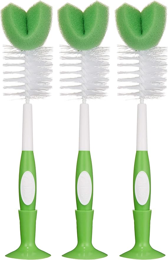 Amazon Brand - Mama Bear Bottle Brush 3 Count, White (Pack of 12)