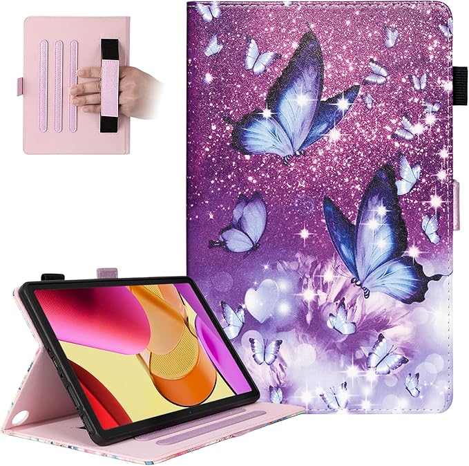 Dteck for Amazon Fire Max 11 Tablet Case 11" (13th Generation) 2023, PU Leather Shell TPU Back Cover Fold Stand Case with Auto Sleep Wake, Adjustable Viewing Angles, Cute Folio Case, Fairy Butterfly