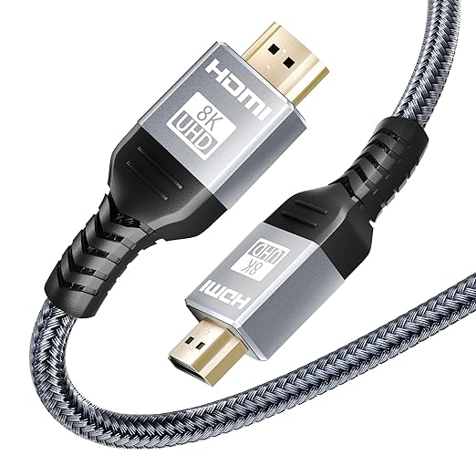 Hdmi Cable - Hdmi 2.1 Cable 6.6FT/2M 4K 8K 48Gbps High Speed Hdmi-Cord Compatible with PS5, Xbox Series X, Apple TV, Fire Stick, Roku TV