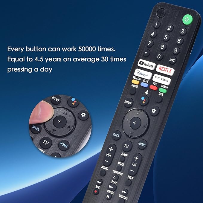 Voice Remote for Sony Smart TVs,RMF-TX520U Replacement Control for Sony Bravia Google 4K UHD LED LCD HD Smart TVs with YouTube, Disney+,Quick Link Buttons