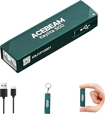 ACEBEAM Keylite 500 High Lumens Keychain Flashlight, Flat Pocket EDC Light