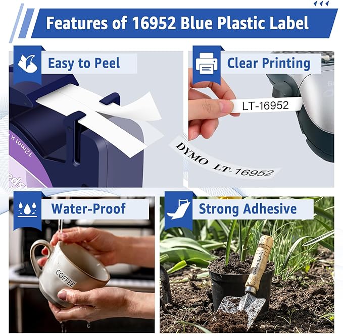 5 Pack Clear Label Tape Compatible for Dymo Letratag Refills Clear Plastic Tape 16952 Label Maker Refill 12mm x 4m for Dymo Letratag LT100H LT100T 200B QX50