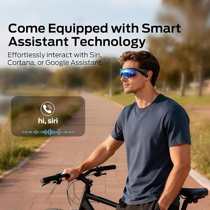 Monster Smart Glasses,Polarized Bluetooth Sunglasses for Men Women,Smart Sports Sunglasses with Built-in Mic & HD Open-Ear Speakers,Voice Assistant,Ideal for Running,Cycling & Outdoor Activities