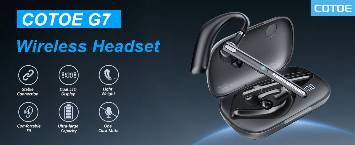 Bluetooth Headset with 72-Hour Talk Time & 500mAh Charging Case, Bluetooth V5.3 Headset with Noise Cancelling Mic – Wireless Earpiece Hands-Free Headphones for Office Trucker Driving Business,Black