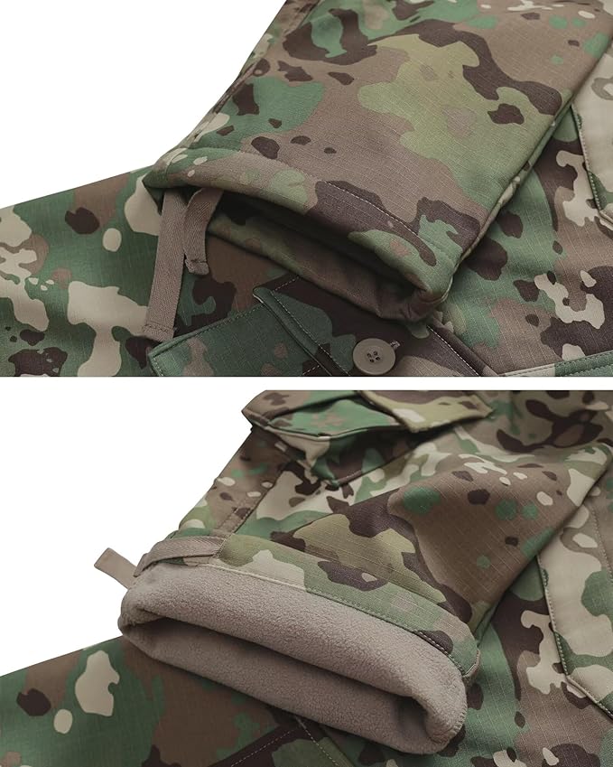 KOCTHOMY Men’s Fleece Lined Hiking Pants,Winter Outdoor Thermal Casual Work Cargo Pants with Multi Pockets, No Belt.
