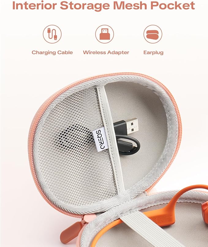 Headphone Case for Shokz OpenRun Pro 2/OpenRun/OpenSwim Pro/OpenMove Bone Conduction Headphones, Portable Hard Travel Carrying Case for PSIER/SUNGDOGIN/CXK Open-Ear Wireless Sport Headphones